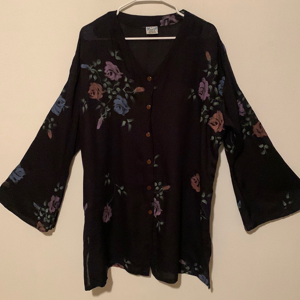 Yazdi Button Down Embellished Boho Tunic/Dress